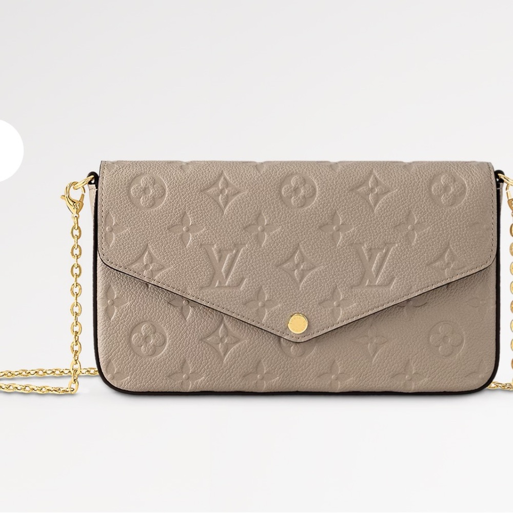 Louis Vuitton Cream and Tan Crossbody Bag with Embossed Design
